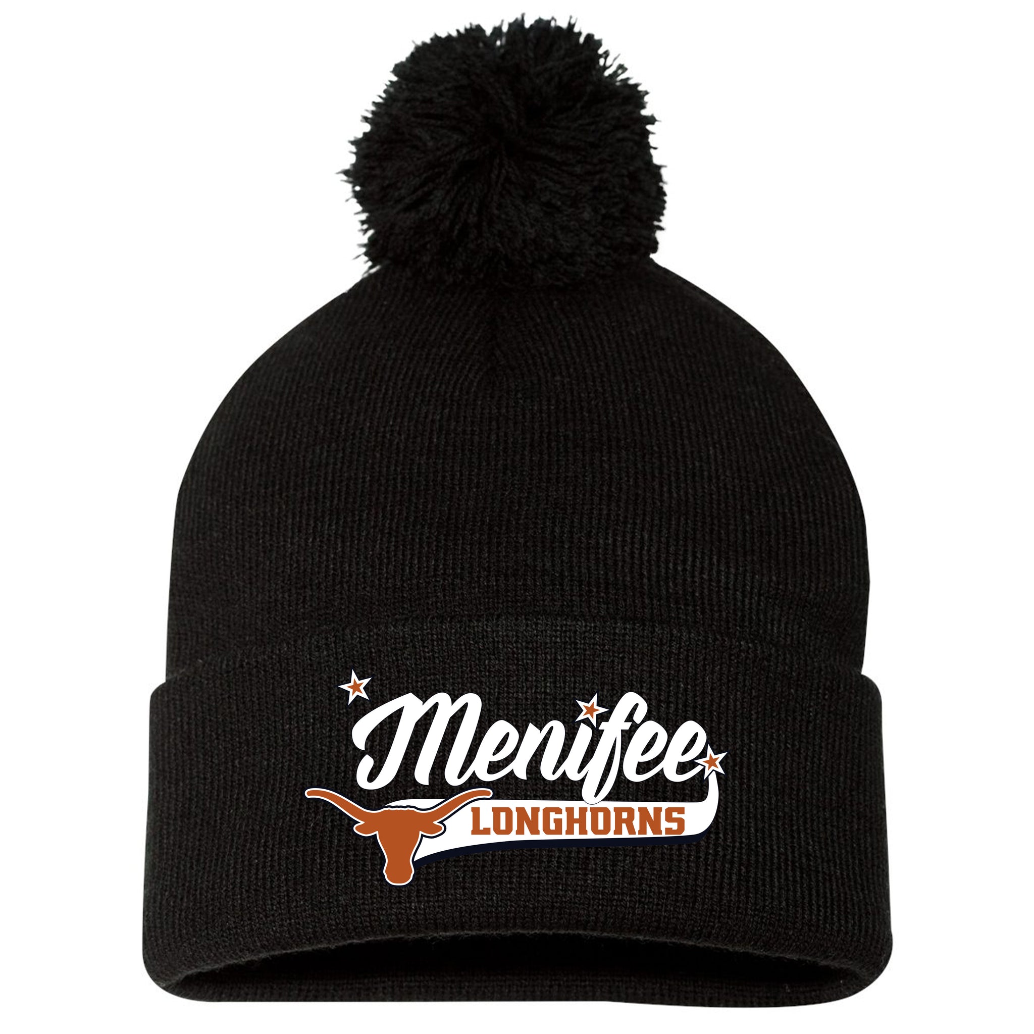 Menifee Longhorns Fastpitch Sportsman 12" Pom-Pom Cuffed Beanie