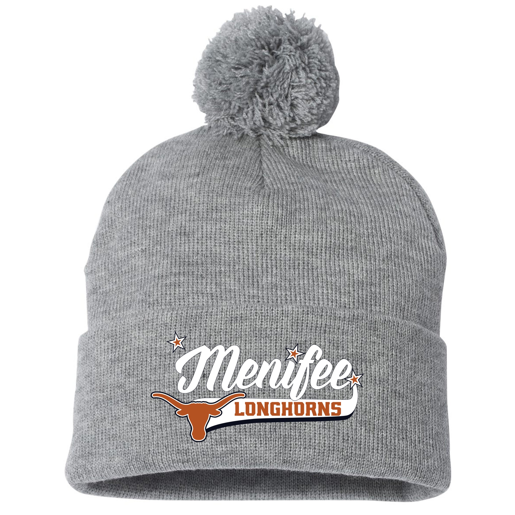 Menifee Longhorns Fastpitch Sportsman 12" Pom-Pom Cuffed Beanie