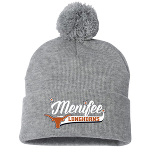 Menifee Longhorns Fastpitch Sportsman 12" Pom-Pom Cuffed Beanie