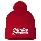 Menifee Red Raiders Fastpitch Sportsman 12" Pom-Pom Cuffed Beanie