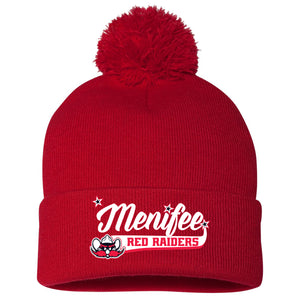 Menifee Red Raiders Fastpitch Sportsman 12" Pom-Pom Cuffed Beanie
