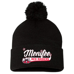 Menifee Red Raiders Fastpitch Sportsman 12" Pom-Pom Cuffed Beanie