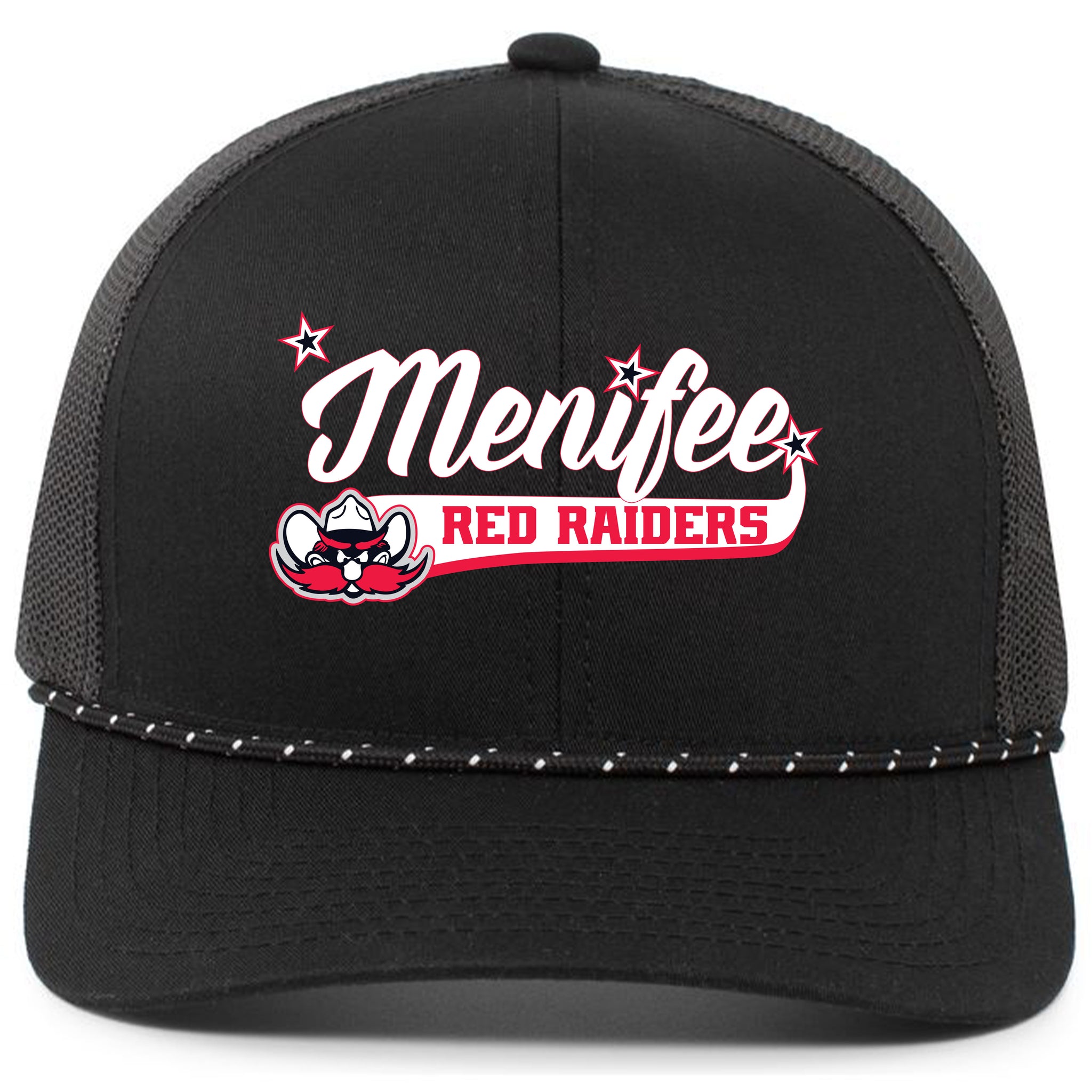 Menifee Red Raiders Fastpitch Pacific Headwear Trucker Snapback Braid Cap