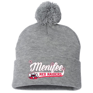 Menifee Red Raiders Fastpitch Sportsman 12" Pom-Pom Cuffed Beanie