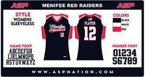 Menifee Red Raiders Fastpitch Womens/Girls Full Sublimation Uniform Sleeveless