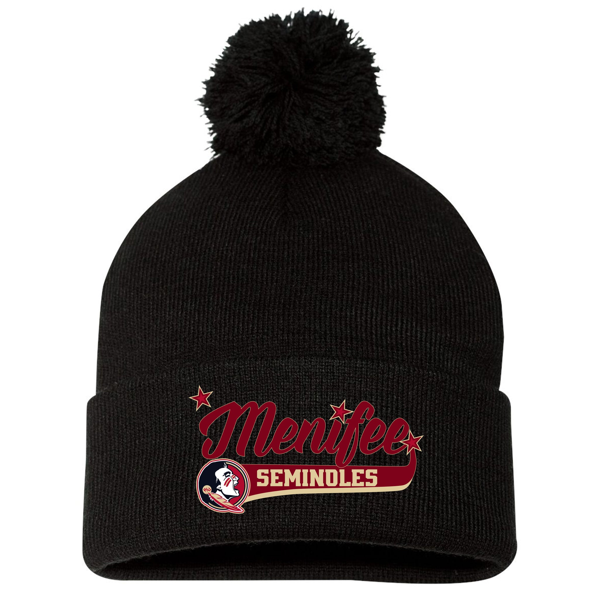 Menifee Seminoles Fastpitch Sportsman 12" Pom-Pom Cuffed Beanie