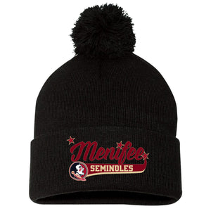 Menifee Seminoles Fastpitch Sportsman 12" Pom-Pom Cuffed Beanie