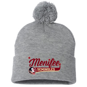 Menifee Seminoles Fastpitch Sportsman 12" Pom-Pom Cuffed Beanie