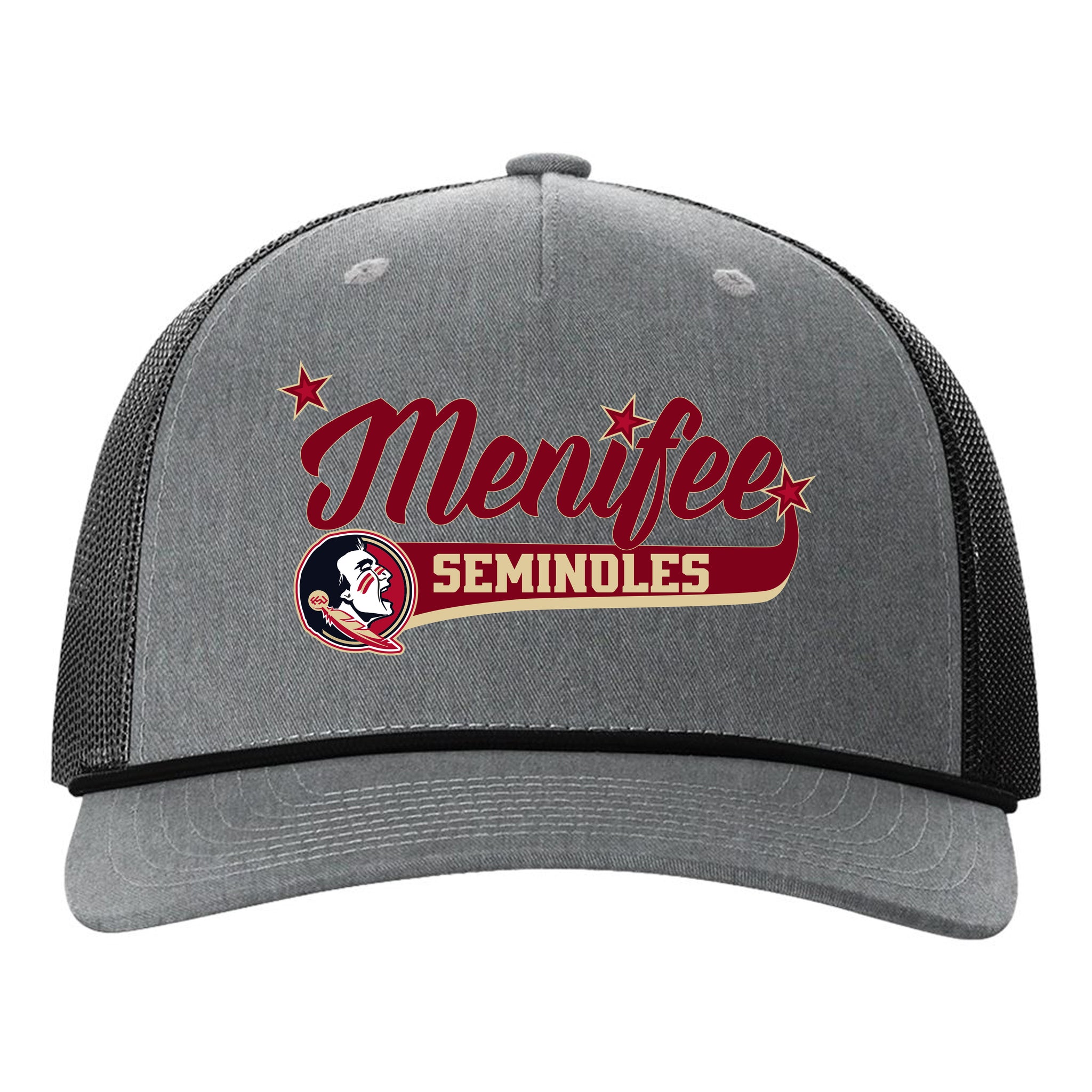 Menifee Seminoles Fastpitch Richardson 112FPR Five Panel Trucker with Rope Snapback