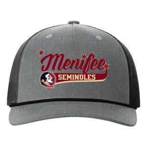 Menifee Seminoles Fastpitch Richardson 112FPR Five Panel Trucker with Rope Snapback