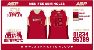 Menifee Seminoles Fastpitch Womens/Girls Full Sublimation Uniform Sleeveless