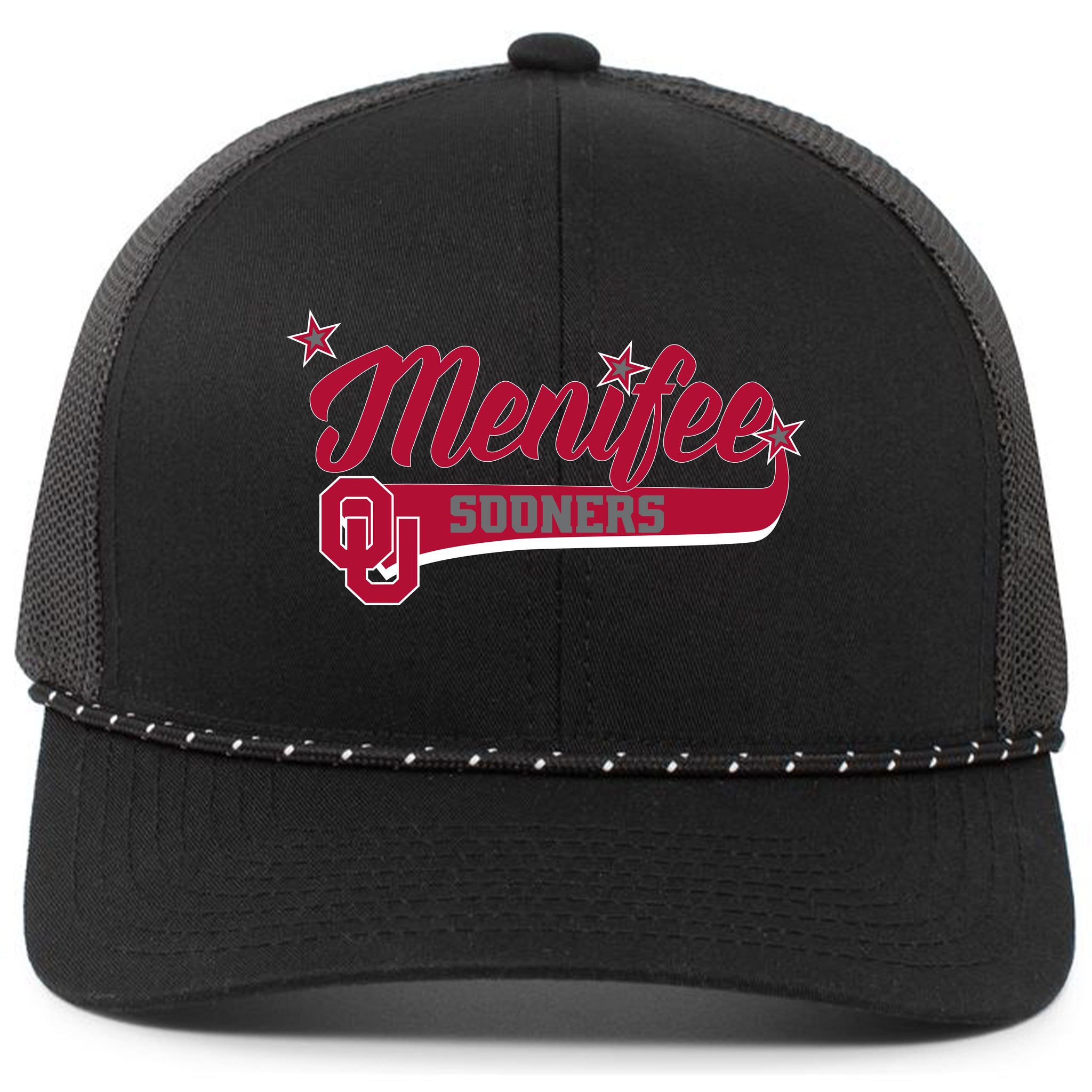Menifee Sooners Fastpitch Pacific Headwear Trucker Snapback Braid Cap