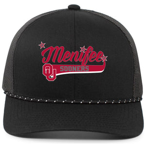Menifee Sooners Fastpitch Pacific Headwear Trucker Snapback Braid Cap