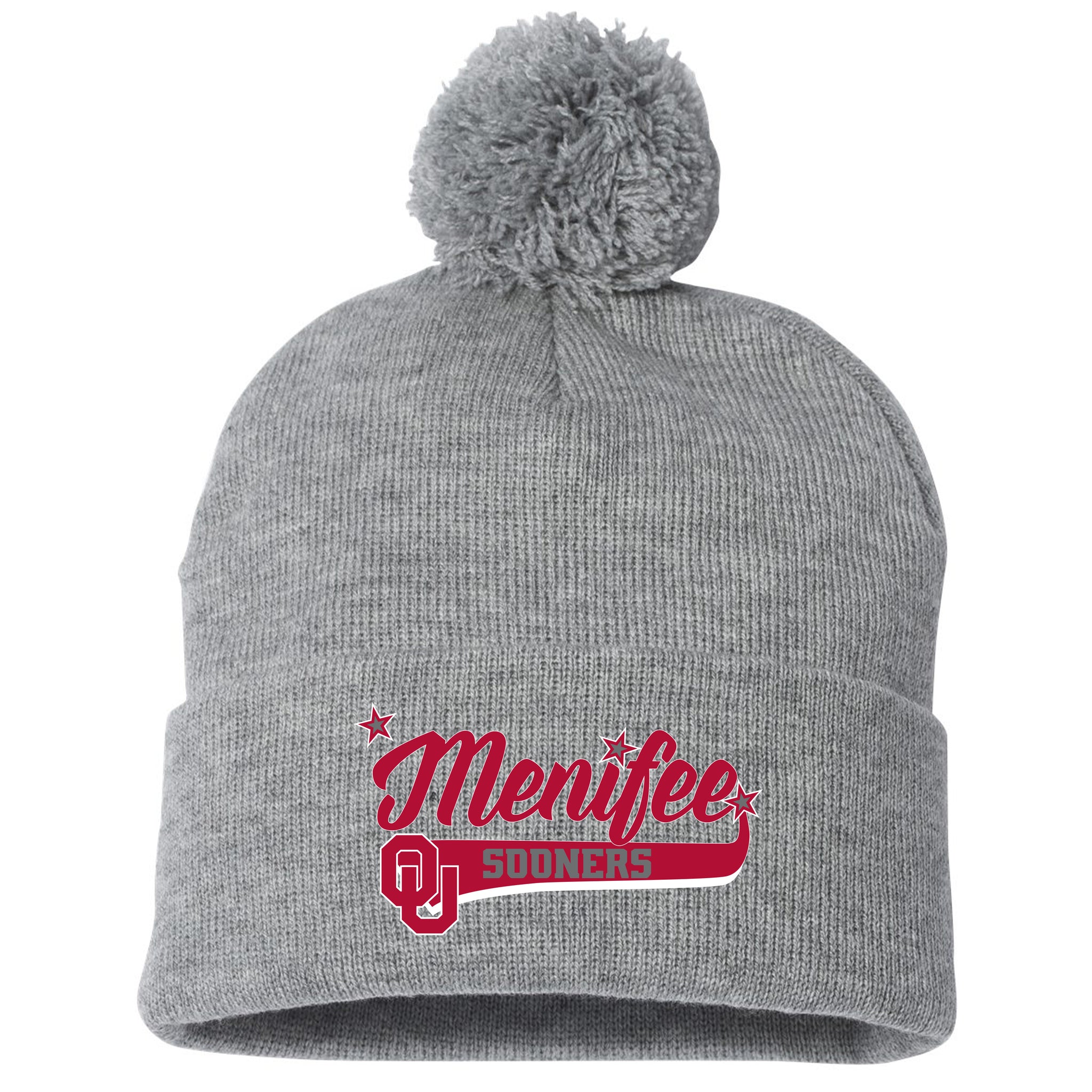 Menifee Sooners Fastpitch Sportsman 12" Pom-Pom Cuffed Beanie