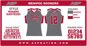 Menifee Sooners Fastpitch Womens/Girls Full Sublimation Uniform Sleeveless