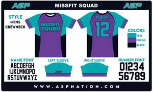 Missfit Squad Fastpitch Mens/Boys Full Sublimation Uniform Short Sleeve