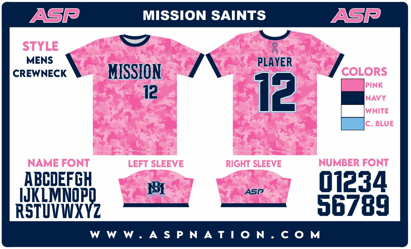 Mission Saints Baseball Mens/Boys Full Sublimation Uniform Short Sleeve