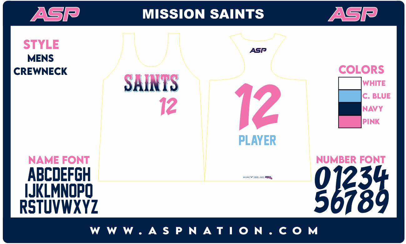 Mission Saints Baseball Womens/Girls Full Sublimation Tank