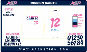 Mission Saints Baseball Womens/Girls Full Sublimation Tank