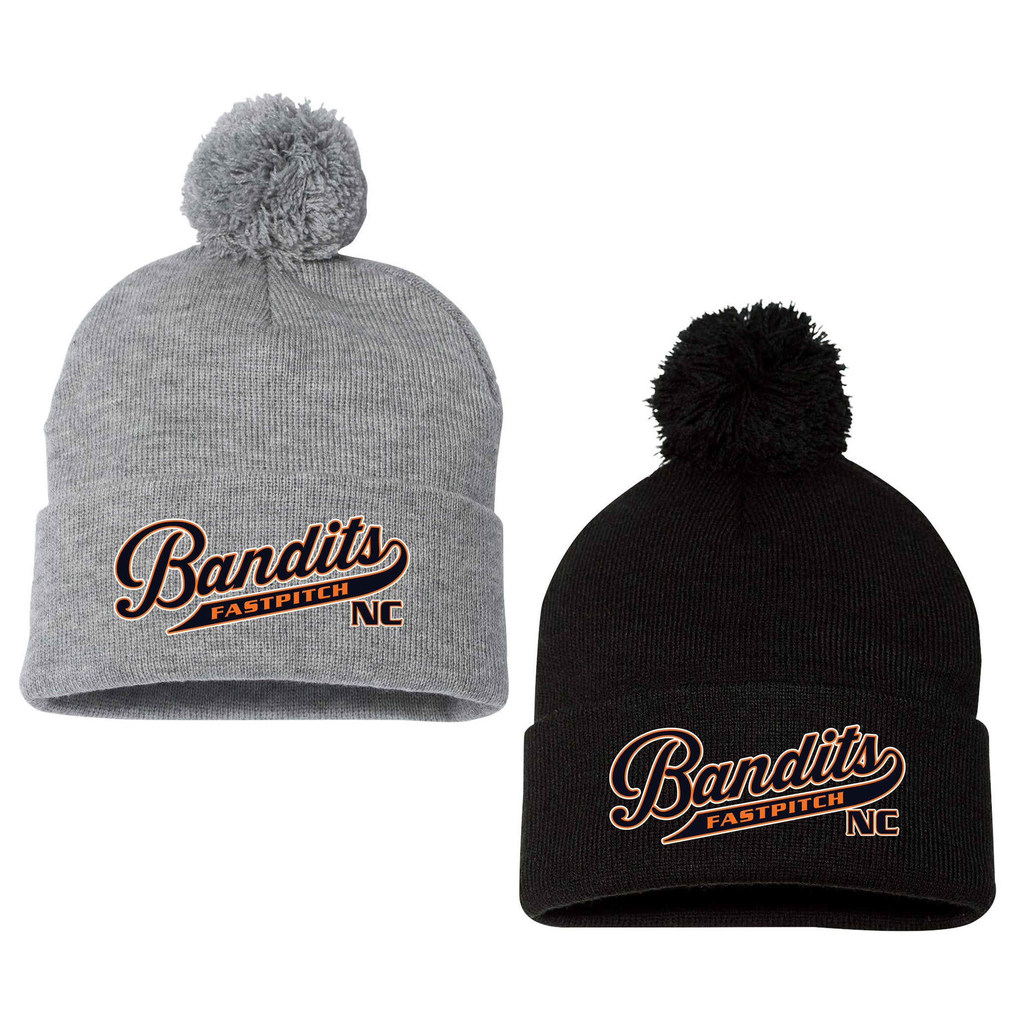 NC Bandits Fastpitch Sportsman 12" Pom-Pom Cuffed Beanie