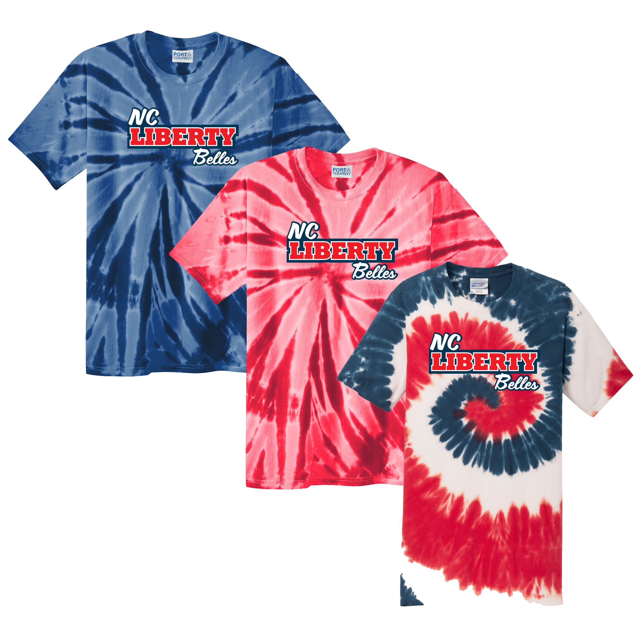 NC Liberty Belles Fastpitch Port & Company® Tie-Dye Tee