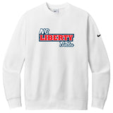 NC Liberty Belles Fastpitch Nike Club Fleece Sleeve Swoosh Crew