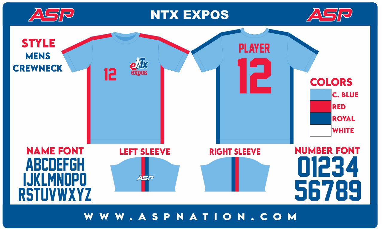 NTX Expos Baseball Mens/Boys Full Sublimation Uniform Short Sleeve