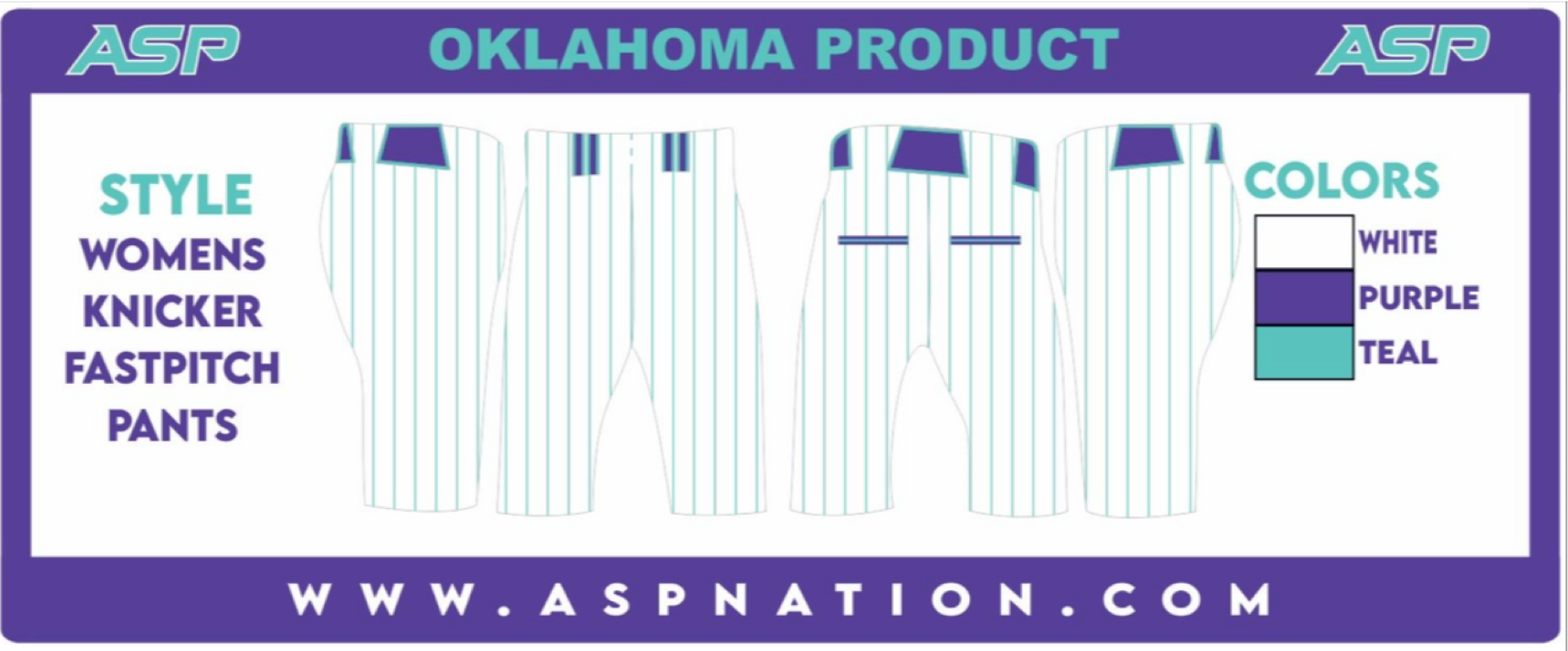 Oklahoma Product Fastpitch Womens/Girls Full Sublimation Knickers