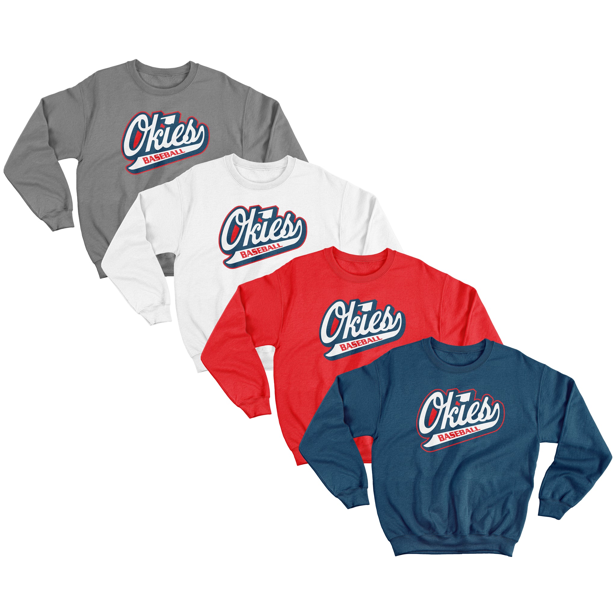 OKIES BASEBALL 50/50 BLEND CREWNECK SWEATSHIRT