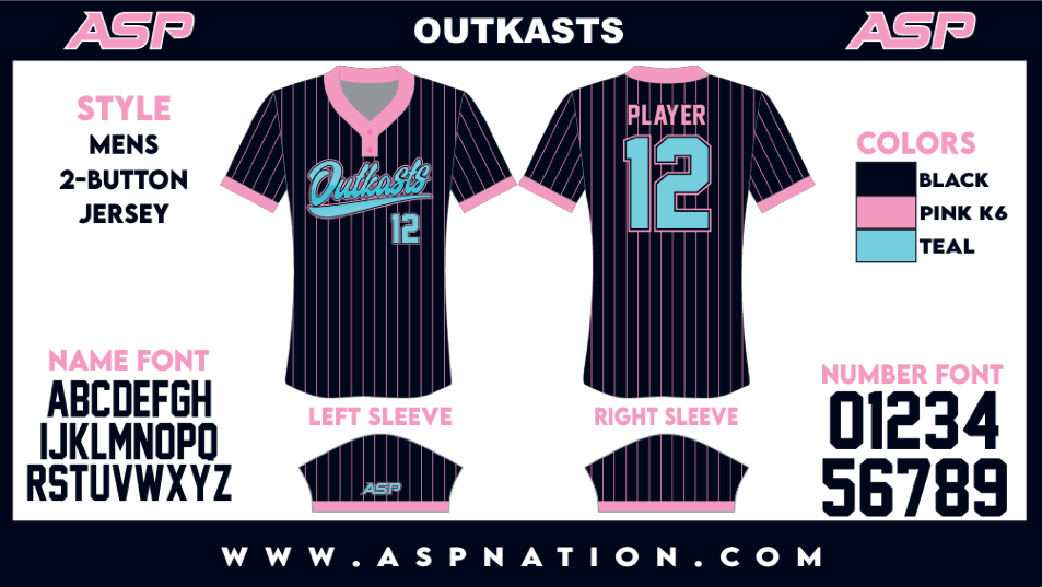 Outkasts Fastpitch Mens/Boys Two Button Full Sublimation Short Sleeve