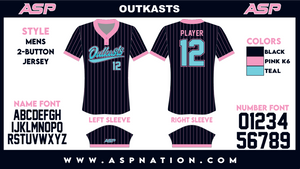 Outkasts Fastpitch Mens/Boys Two Button Full Sublimation Short Sleeve