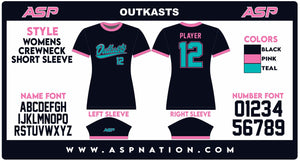 Outkasts Fastpitch Womens/Girls Full Sublimation Short Sleeve