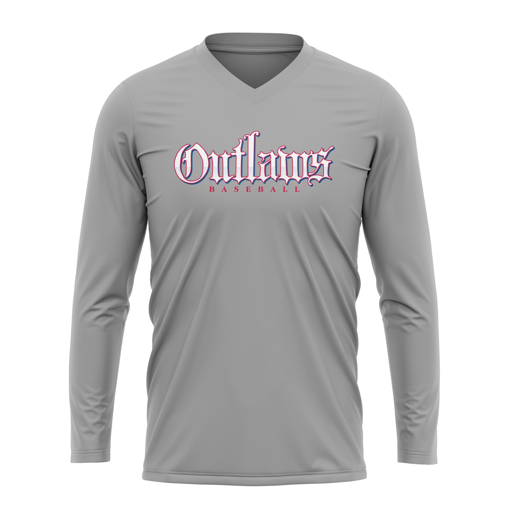 OUTLAWS BASEBALL WOMENS V-NECK FULL SUB LONG SLEEVE