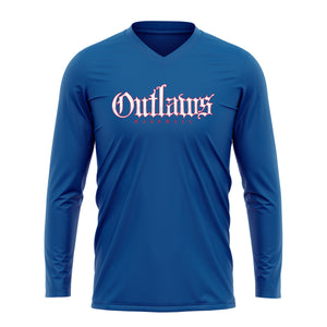 OUTLAWS BASEBALL WOMENS V-NECK FULL SUB LONG SLEEVE