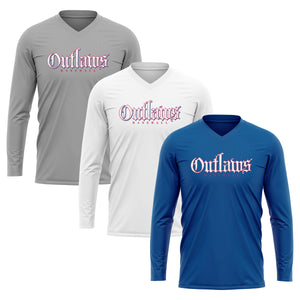 OUTLAWS BASEBALL WOMENS V-NECK FULL SUB LONG SLEEVE