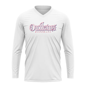 OUTLAWS BASEBALL WOMENS V-NECK FULL SUB LONG SLEEVE