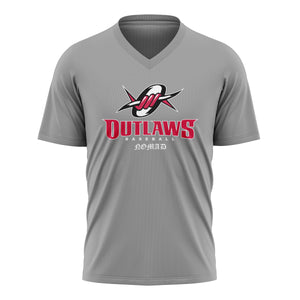 Outlaws Baseball Womens V-Neck Full Sub Short Sleeve