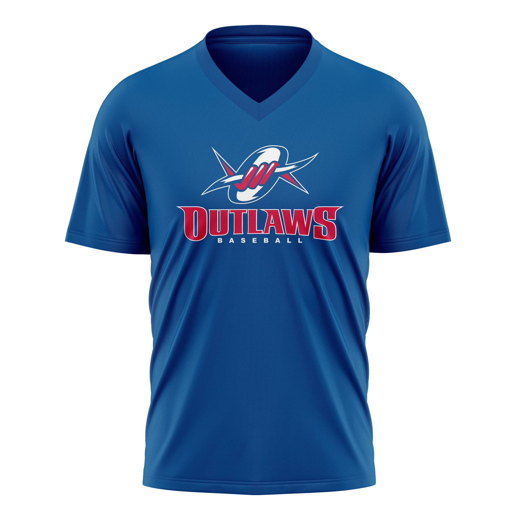 Outlaws Baseball Womens V-Neck Full Sub Short Sleeve