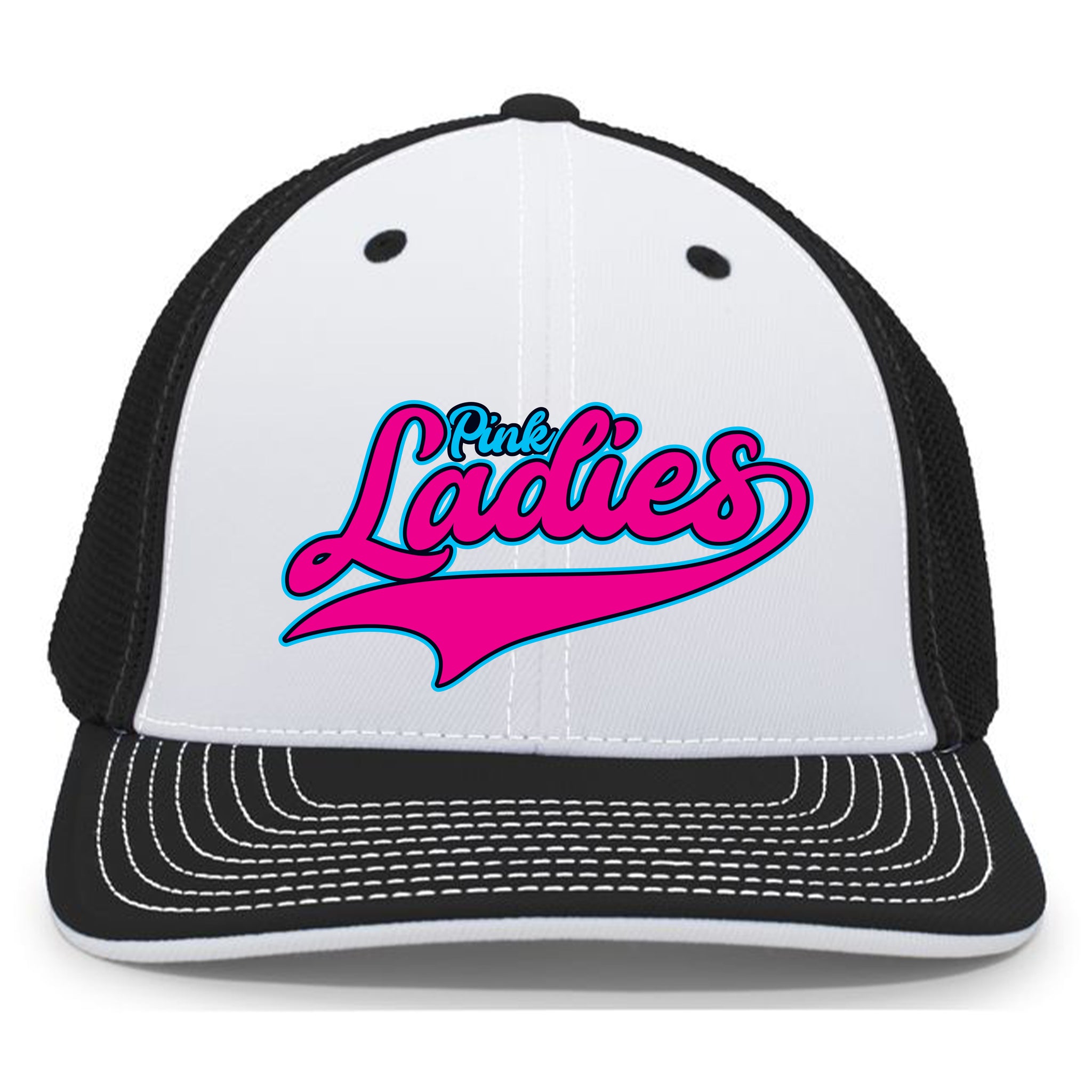 Pink Ladies Fastpitch 404M Pacific Headwear Trucker Pacflex Cap