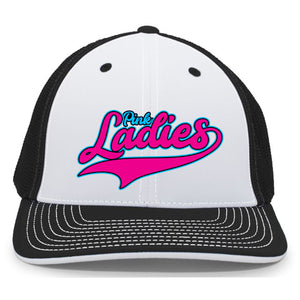 Pink Ladies Fastpitch 404M Pacific Headwear Trucker Pacflex Cap