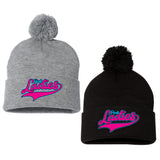 Pink Ladies Fastpitch Sportsman 12" Pom-Pom Cuffed Beanie