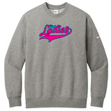 Pink Ladies Fastpitch Nike Club Fleece Sleeve Swoosh Crew