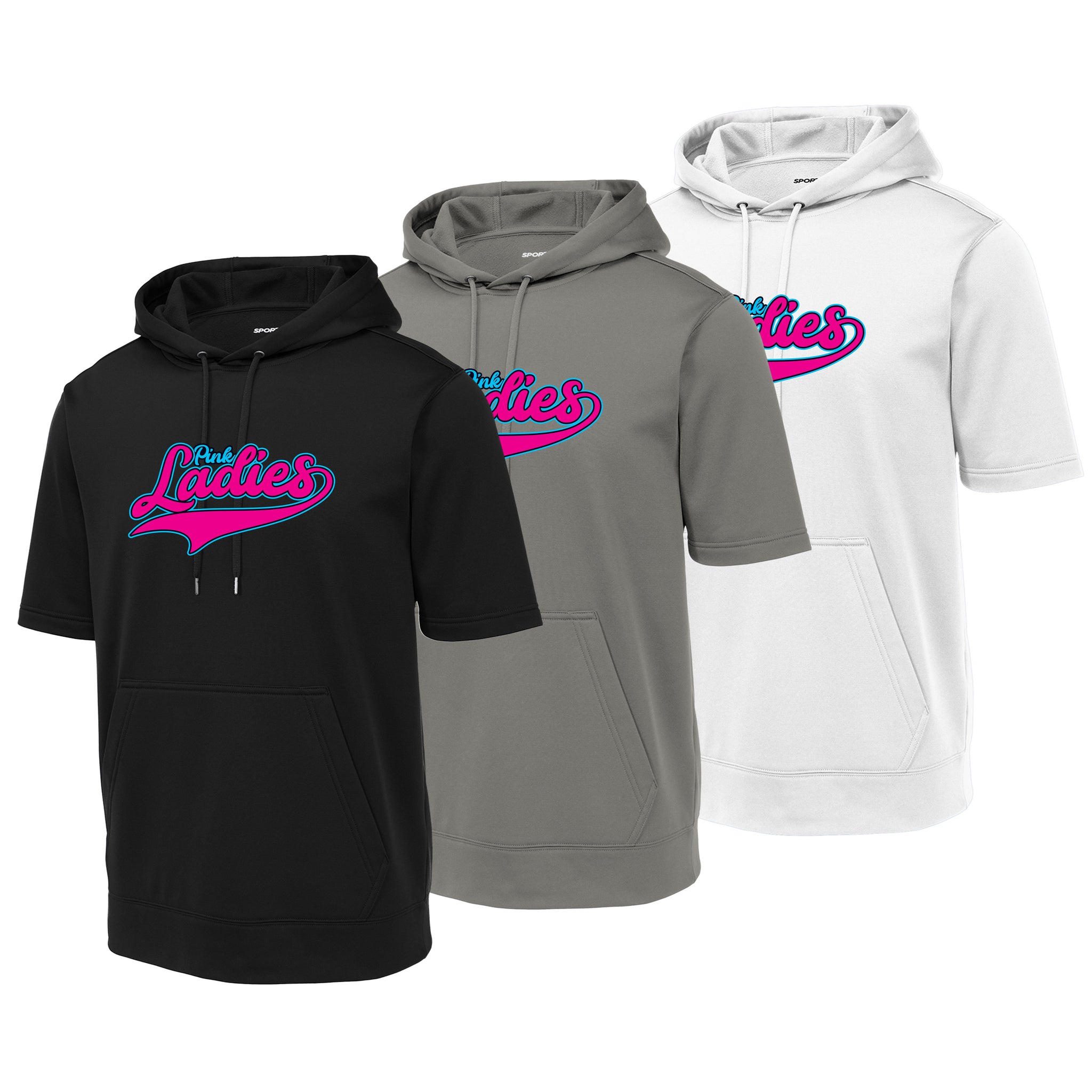 Pink Ladies Fastpitch Sport-Tek ® Sport-Wick ® Fleece Short Sleeve Hooded Pullover