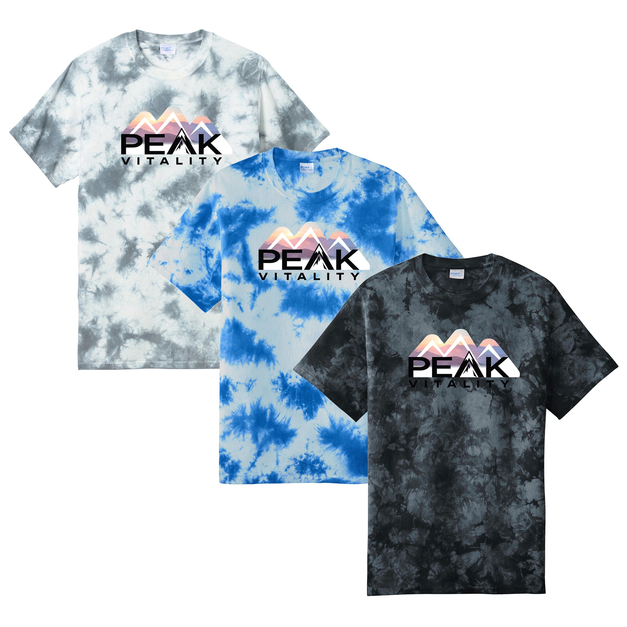 Peak Vitality Port & Company ® Crystal Tie-Dye Tee