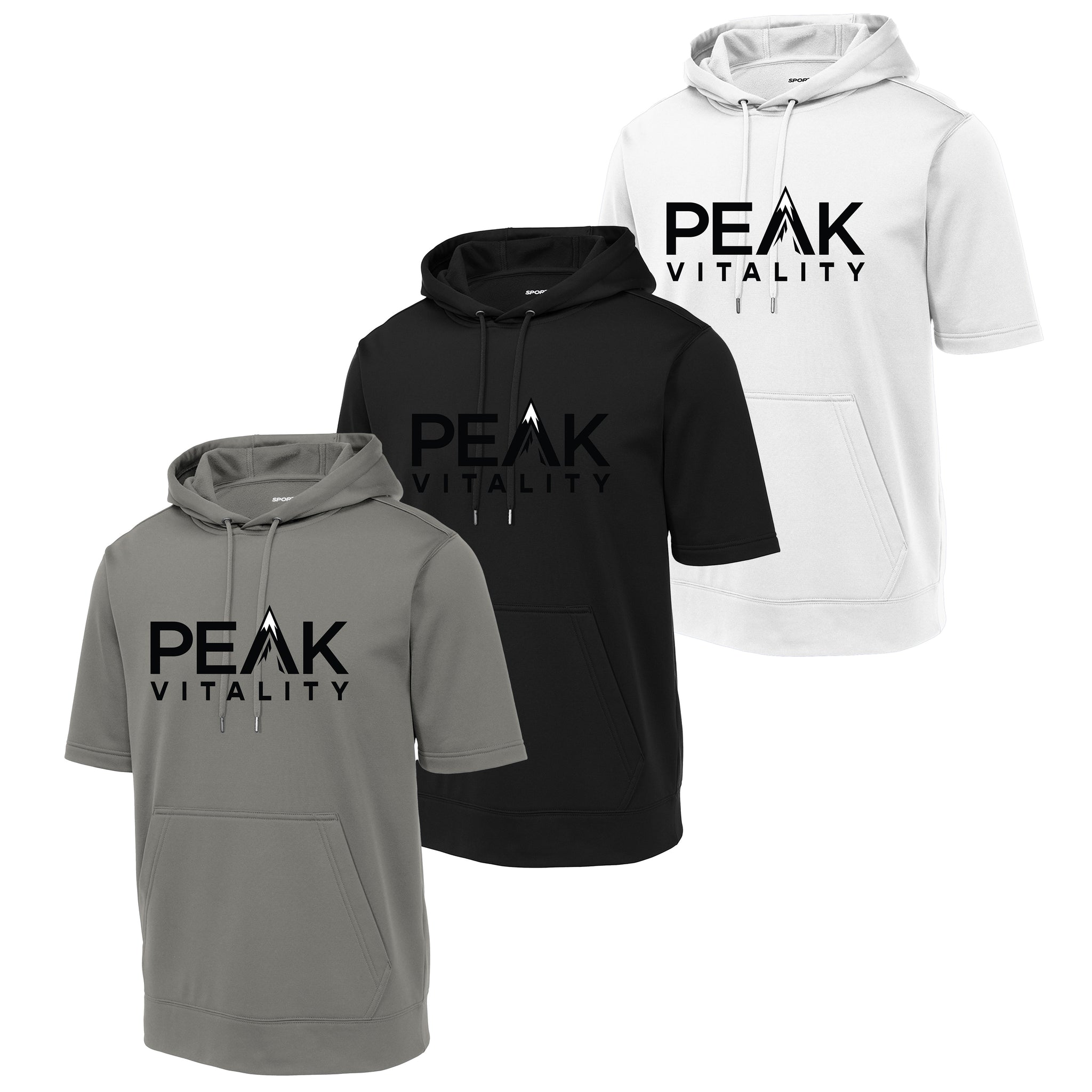 Peak Vitality Sport-Tek ® Sport-Wick ® Fleece Short Sleeve Hooded Pullover