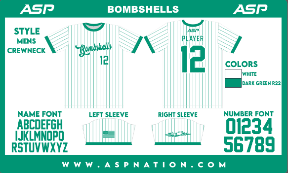 Bombshells Fastpitch Mens/Boys Full Sublimation Uniform Short Sleeve