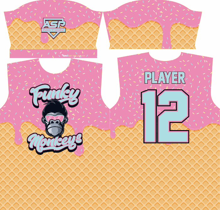 Funky Monkeys Baseball Mens/Boys Full Sublimation Short Sleeve