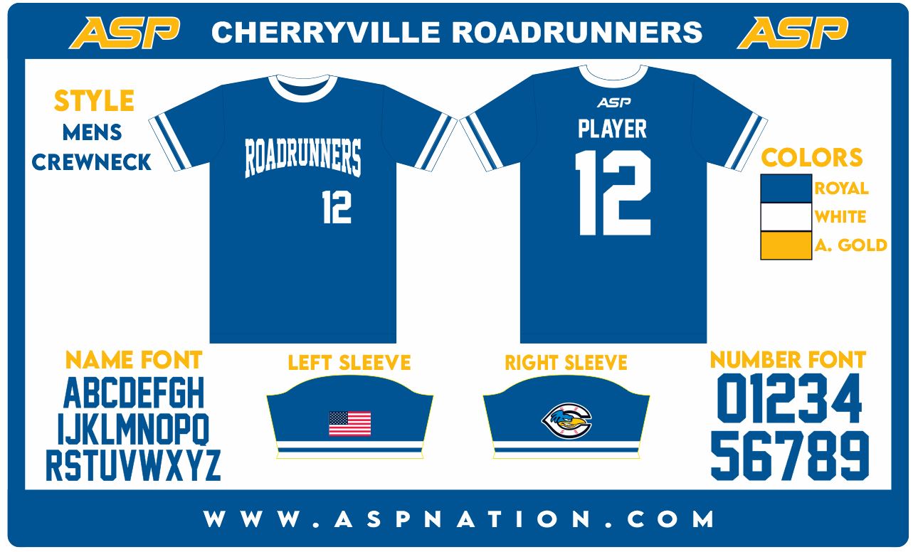 Cherryville Roadrunners Baseball Mens/Boys Full Sublimation Short Sleeve