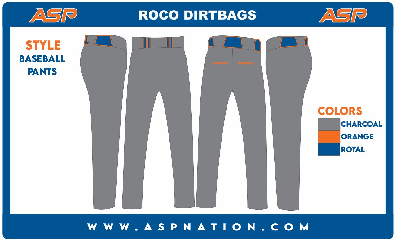 Roco Dirtbagz Baseball Full Sublimations Full Length Pants