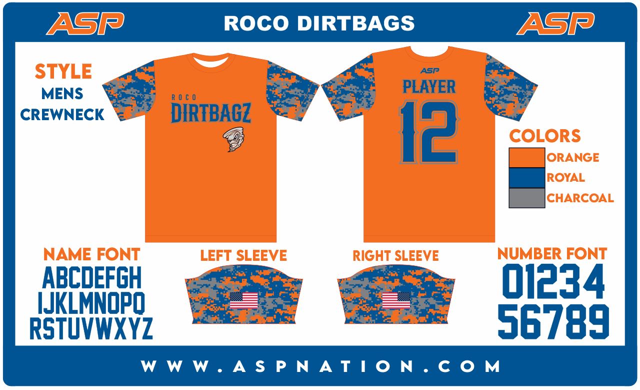 Roco Dirtbagz Baseball Mens/Boys Full Sublimation Uniform Short Sleeve
